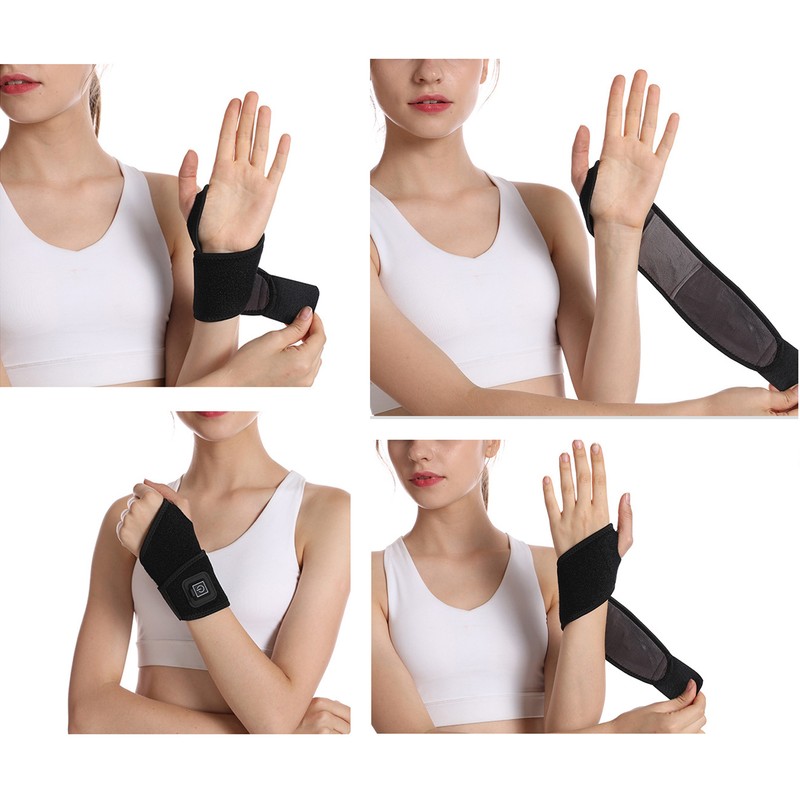 Electric Heated Wrist Brace 3 Temperature Gears Hot Compress 360