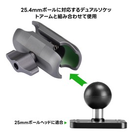 FANAUE 1" Ball Base Aluminum Alloy Mounting Base RAM Mount Compatible with AMPS Standard Hole Placement for Various Mobile Devices, Navigation Equipment, Communication Equipment, Car Accessories