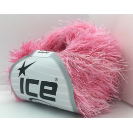 ICE Frosted Pink Eyelash Colorful Yarn #46087-B Ice 50gr 82yds Pinks, Hint of White