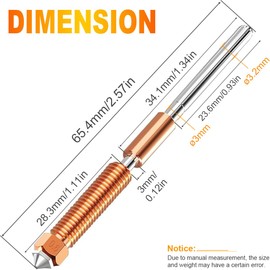 DAOKAI K1C Nozzle 0.6+0.8 3D Printer Quick Swap Nozzle Replacement for High Flow Printing Compatible with Creality K1/K1 Max Ender 3 V3 3D Printer - 3 Pack
