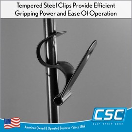 Clip Strip Metal Merchandising, MS-32, Pack of 10 | 31” Long Economical Metal All Steel Construction Wand Retailer Strip | Color: Black