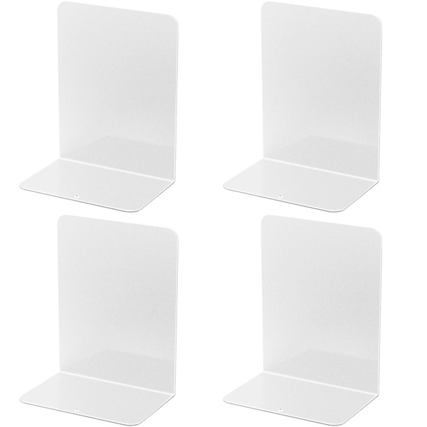 pindda Book Ends, 4 Pieces Metal Bookend for Shelves, Bookends
