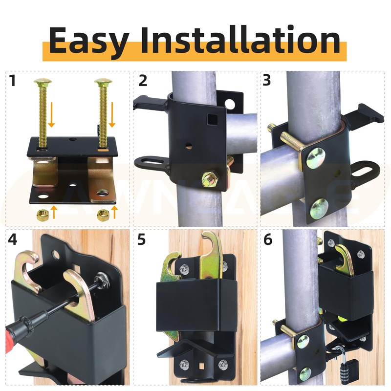 LAWNEAGLE 2 Pack S16100700 Small Black Two Way Lockable Gate