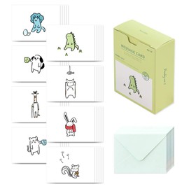 Monolike Message Cards, Mini Cards, Message Cards Buddy Version 2, Set of 40 Cards and 20 Envelopes, Mini Size, Design Stationery, Celebration Cards