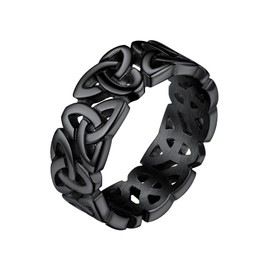 Richsteel Couple Rings For Men Boy Celtic Irish Black Ring Jewellery