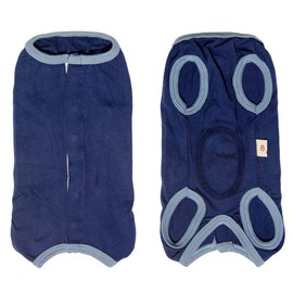 Kukaster Kuveela Pet Post-Operation Dog Clothes, Dog Outfit, Coveralls, Cone Replacement, Unisex, Weaning, For Skin Conditions, Breathable, Summer, For Small and Medium Dogs, Blue #18