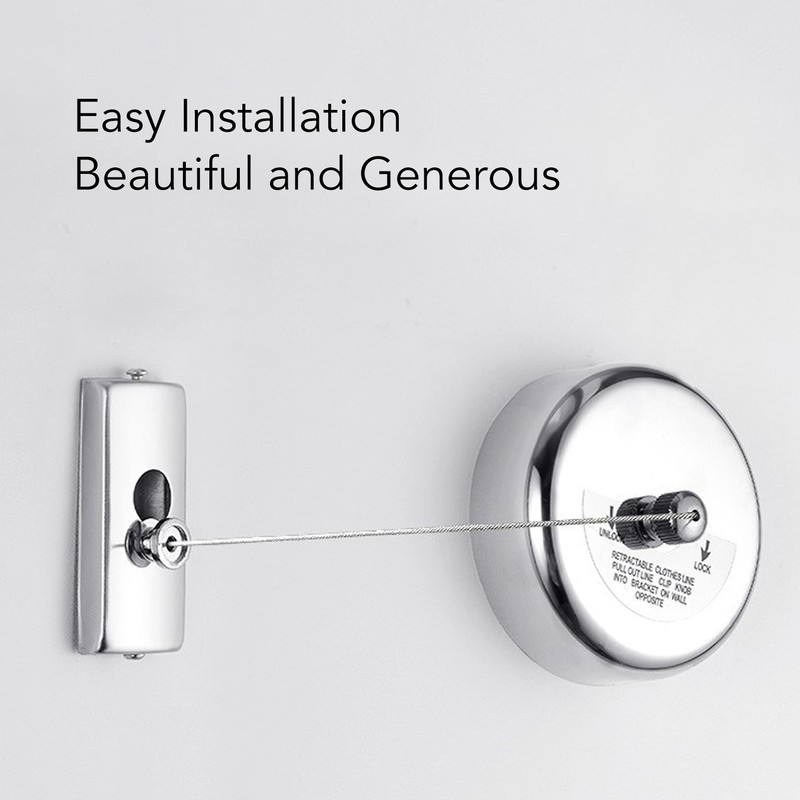Retractable Clothesline Steel Wire Hole Free Laundry Line Clothes Line