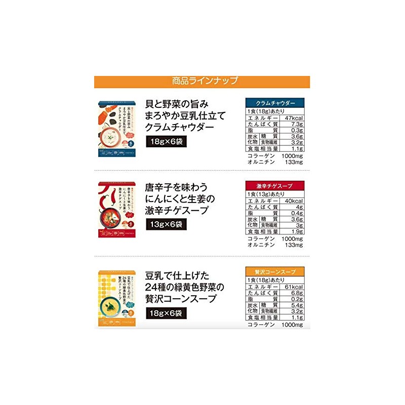 Pururunhime PH-OK-SP-16 Hot Diet Soup, 5 Types, Set of 16