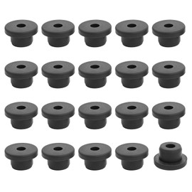 20PCS Rubber Grommets 3/8"(10mm) Drill Hole, 1/4"(6mm) ID Durable Black Silicone Top Hat Grommets for Automotive Firewall, Wiring Protection