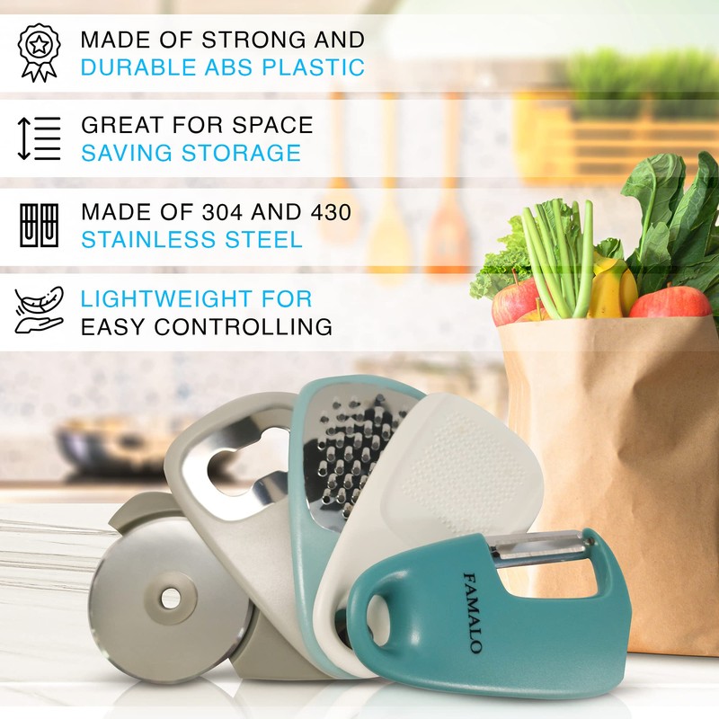 FAMALO Kitchen Gadgets Set 5 Pcs, Space Saving Cooking Tools,Utensil