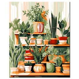 YALKIN Paint by Numbers Adults, Paint by Numbers, DIY Landscape with Brushes and Acrylic Paints, Hand Painted Oil Painting Canvas for Home Decor, Without Frame (40 x 50 cm)