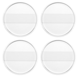4Pcs Silicone Makeup Sponge, Clear Round Powder Puff Washable Makeup Applicator for Women Girls Non-Absorbent Cosmetic Beauty Blender for Foundation, Concealer, Cream, Blush, Highlighter
