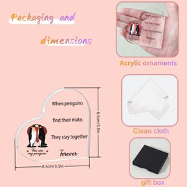 UU-MART Valentines Gifts for Him & Her, Love Acrylic Plaque - You Are My Penguin, Aniversary Gifts for Him & Her, Gifts for Boyfriends Girlfriend, Christmas Gifts for Her, Gifts For Husband Wife