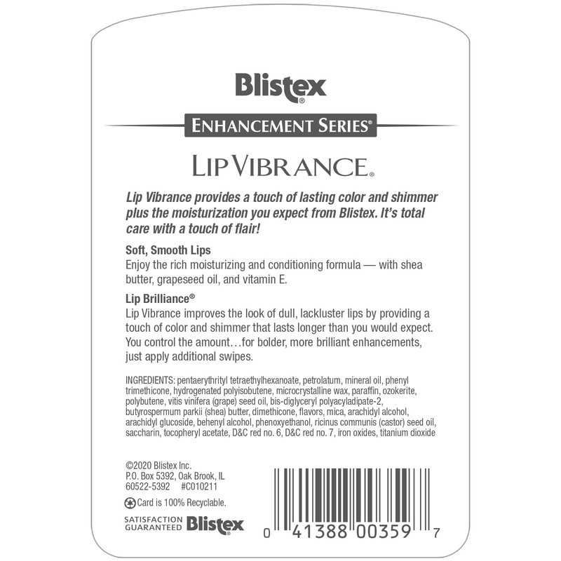 Blistex Lip Vibrance, Lip Protectant, 0.13 oz (3.69 g)