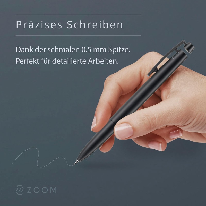 ZOOM C1 Mechanical Pencil, 0.5 mm, Full Black, Stylish, Popular,