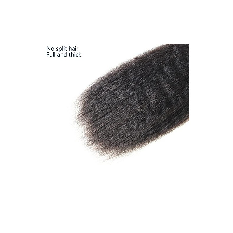 100% Cabello Humano Rizado Recto Paquetes Tejer Yaki Recto 3