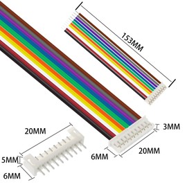 40Pcs jst ph 2.0 Connectors kit 10 pin Connector Include 20pcs Mini Connector Plug Female with 150mm Cable Wire & 20 pcs Male Micro