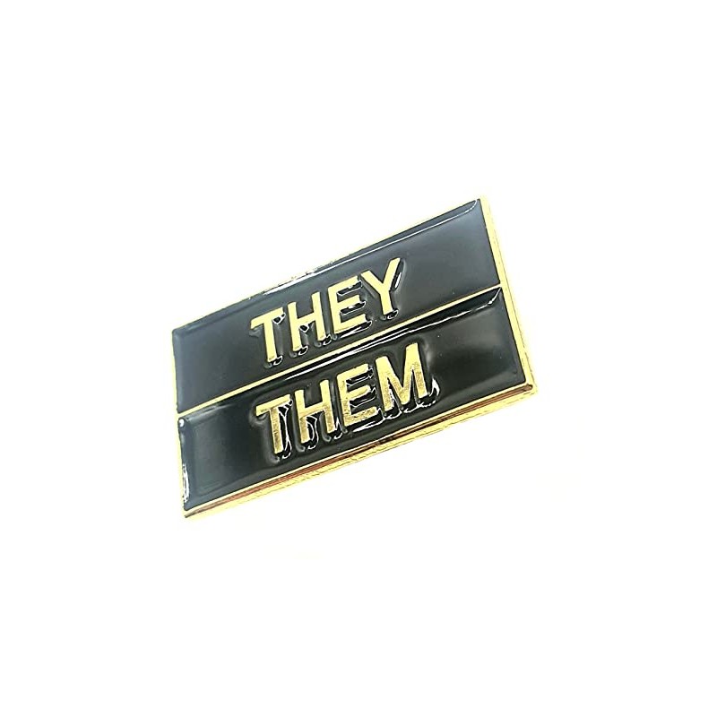 They/Them Black Pronouns Metal Pin Badge