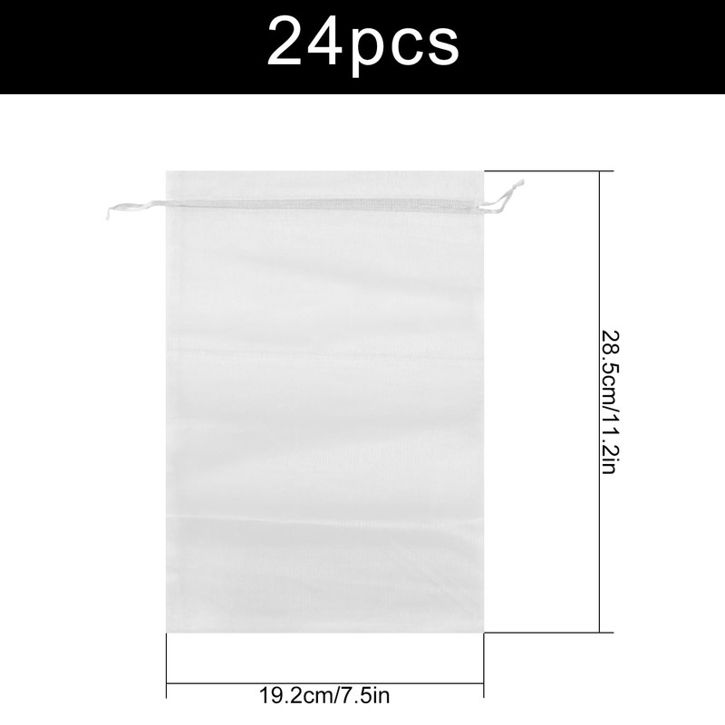 Rumyve24pcs Fruit Net Bag with Drawstring,20× 30cm Garden Fruit cover
