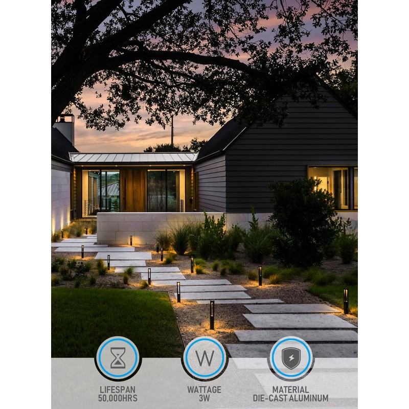 LEONLITE Low Voltage Path Lights, 3W LED Landscape Pathway Lights,