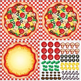 Make A Pizza Sticker Scene (12 Pack) Party and Classroom Game and Activities for Kids