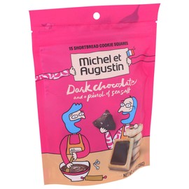 Michel Et Augustin  Cookie Dark Chocolate Sea Salt Shortbread Squares  4.4 Oz