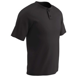 Champro Standard Turn Two Men's Lightweight Baseball/Softball Jersey, Black, Adult 3X-Large