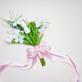 LaRibbons Light Pink Satin Ribbon 1/8 Inch 100 Yards Thin Luxury Double Faced Pink Silk Ribbon for Gift Wrapping Flower Bouquet Crafts Wedding BabyShower Decoration