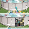Cyiecw Pool Storage Bag with 3 Hooks, Removable Pool Storage