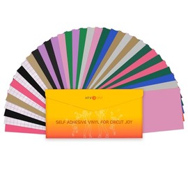 HTVRONT 5.5"x12" Smart Permanent Vinyl for Cricut Joy Machine-30 Sheets Permanent Vinyl Bundle & 5 Sheets Transfer Tape for Vinyl Permanent, Assorted Colors Adhesive Vinyl Sheets (Matte Vinyl)