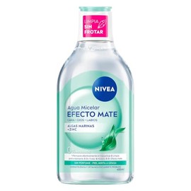 NIVEA Agua Micelar Efecto Mate (400 ml) - Fórmula Vegana con Complejo Aminoácido que Remueve Maquillaje a Prueba de Agua, Limpia y Refresca la Piel - Para Piel Mixta-Grasa