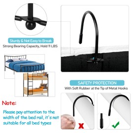 Loghot Bedside Caddy/Bedside Storage Bag Hanging Organizer for Bunk and Hospital Beds,Dorm Rooms Bed Rails,Can be Placed Glasses,Books,Mobile Phones,Keys (Black)