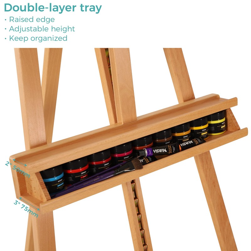 VISWIN Inclinable A-Frame Easel for Painting & Display, Adjustable 65"-89"