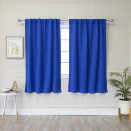 Best Home Fashion Premium Blackout Curtain Panels - Solid Thermal Insulated Window Treatment Blackout for Bedroom - Back Tab & Rod Pocket – Royal.Blue - 52" W x 63" L - (Set of 2 Panels)