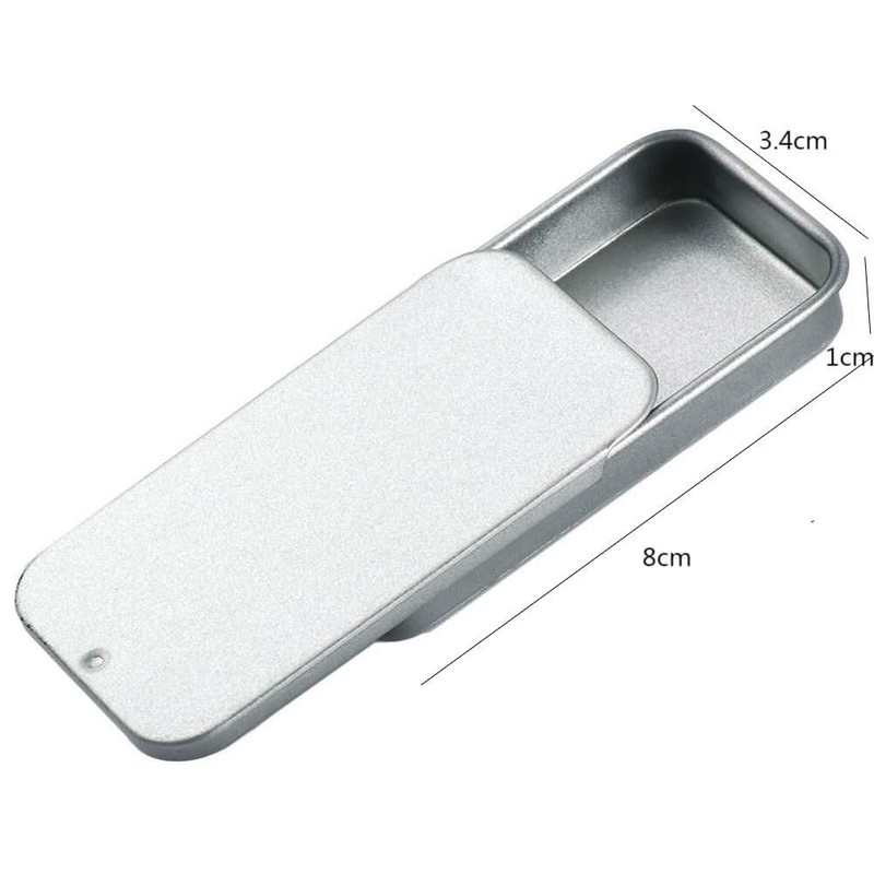4 Pcs Empty Slide Top Metal Tin Containers Rectangular Tins