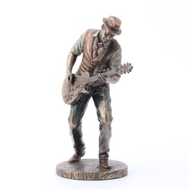 Veronese Design 7 5/8" Jazz Band Casual Guitar Player Resin Statue Cast Bronze Finish