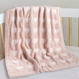 Kid Nation Super Soft Baby Blanket with Heart Light Pink 30 x 40 inch