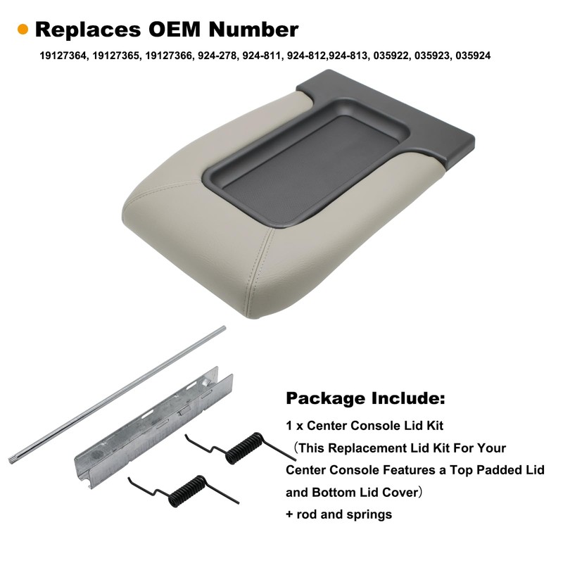 NHILES Center Console Lid Replacement Kit for 1999 2000 2001