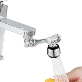 Yenux 1080° Rotating Filter Faucet-Swivel Faucet Extender Kitchen Sink-Water-Aerator with 2 Water Outlet Mode Multifunctional Robotic Arm Splash Filter Extension-Washing Eye/Face/Hair (Style 2)