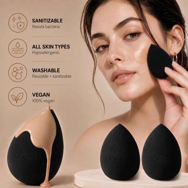 20Pcs Black White Makeup Brushes Set Professional with Case Premium