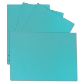 25 Single Cards DIN A6 10.5 x 14.8 cm 240 g/m² Turquoise Coloured Card Craft Paper Craft Cards Blank Postcards