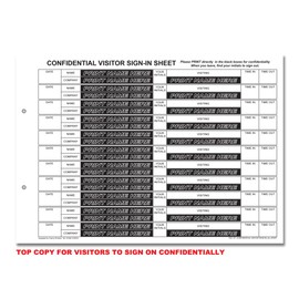 Cherry NCR Confidential Visitor Sign in NCR Duplicate Refill Pack A4 50 Sets for Binder Carbonless