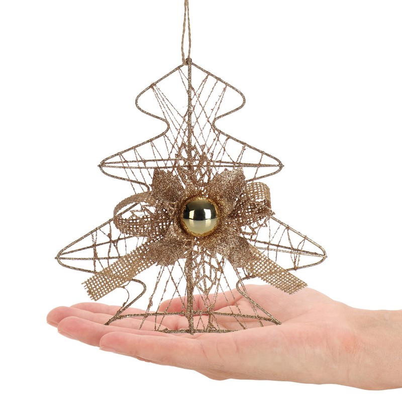 com-four® Decorative Christmas Tree - Glittering Christmas Fir for Hanging
