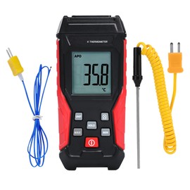 JuviPerpric Thermocouple Thermometer Digital K Type Thermometer, Thermocouple Tester(-328~2501℉) with 2 K-Type Thermocouples LCD Display Temperature Tester for K Type (Single Channel)