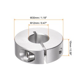 sourcing map 4pcs Shaft Collar 12mm Bore Aluminum Alloy Set Screw Split Clamp-On Collars, 30mm OD, 10mm Width, for Wheel Barrow Axle, Gearbox Assemblies, Machine Tools, Industry, Anodization