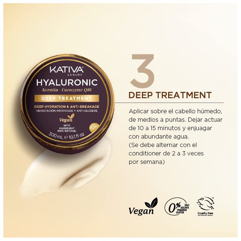 Hyaluronic Keratin and coenzyme Q10 deep Treatment, 300 ml