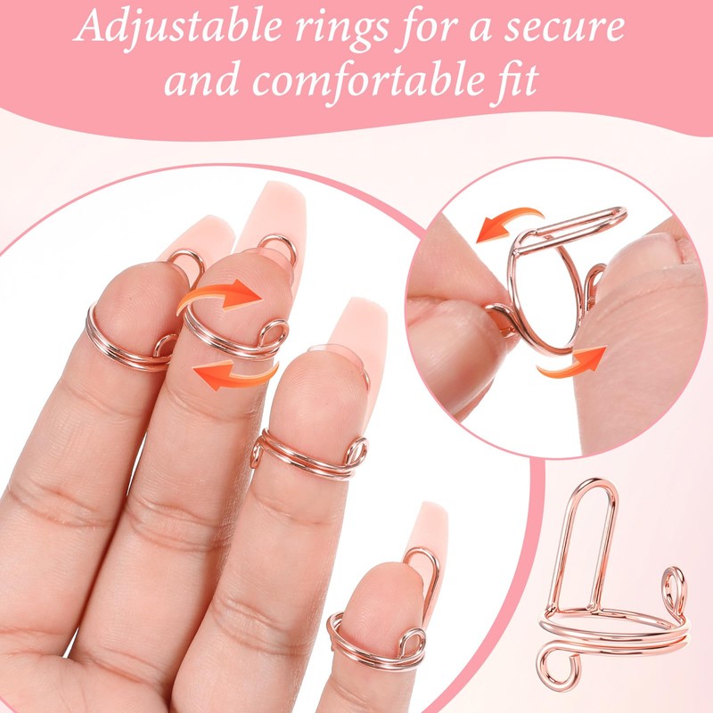 20 Pcs Wudu Nails Rings, Reusable Nail Rings, Non-Tarnish Metal