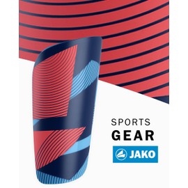 JAKO Unisex Shin Pads River Light, SkyBlue/Navy/Coral, S