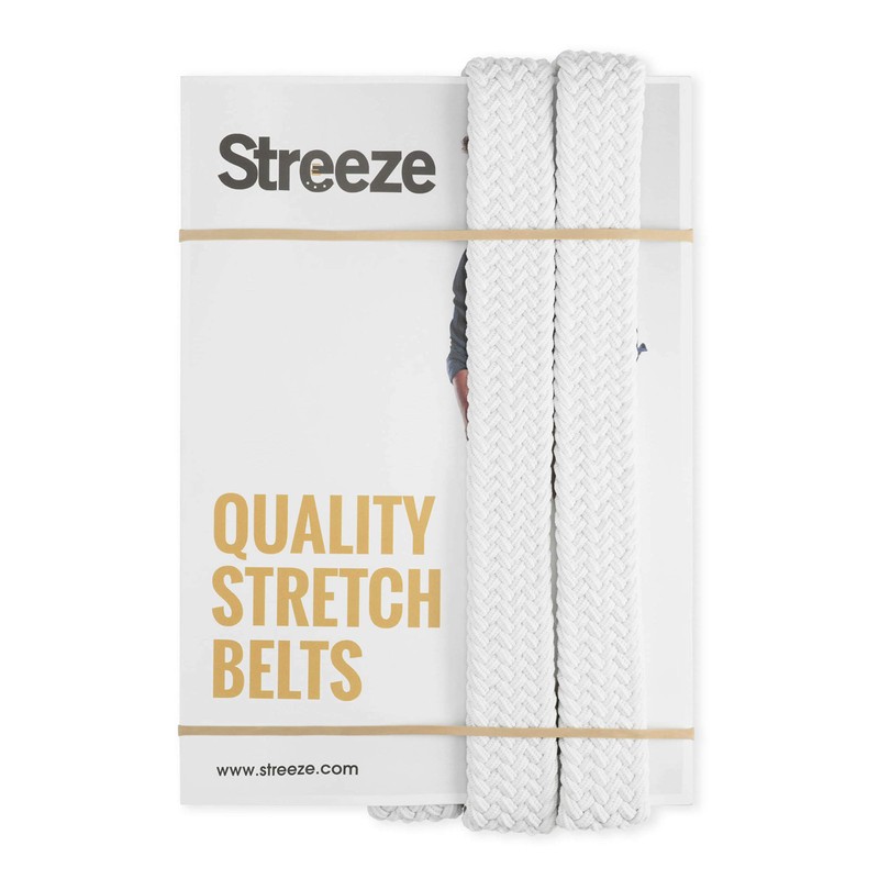Streeze 30mm Stretch Braided Elastic Belt with Silver Metal Buckle