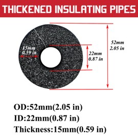 Silrubsups 12 Pack 15mm Thick Pipe Insulation Foam Tube for Water Pipe Insulation and Freeze Protection (Black, 3/4 Inch)